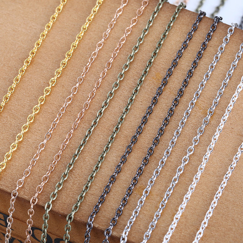 ACLOVEX 10m/lot Width 2mm Metal Iron Rolo Link Chains Bulk Gold Silver Color Necklace Chain Bracelet Findings For Jewelry Making ► Photo 1/6