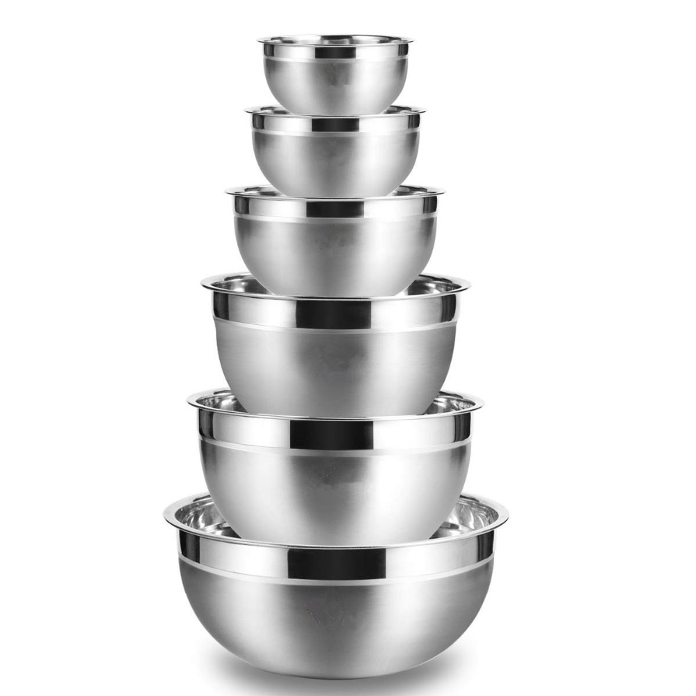 5pcs Non-Slip Stainless Steel Mixing Bowls Set - Perfect for