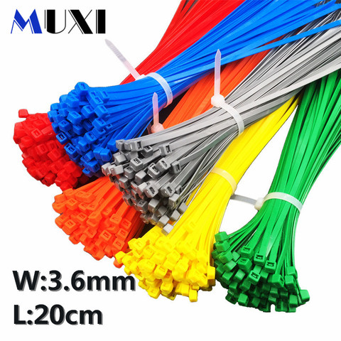 20Pcs/bag 4x200 4*200 3.6mm Width Self-Locking  Green Red Blue Yellow Nylon Wire Cable Zip Ties.cable ties ► Photo 1/6