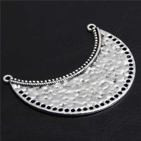 5pcs Zinc Alloy Bohemia Necklace Connectors Moon Charm Pendant  Silver Color Rhombus Carved DIY Jewelry Making A2799 ► Photo 1/3