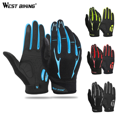 WEST BIKING Cycling Gloves Men Women Sports Full Finger GEL Bike Gloves Touch Screen Windproof Warm MTB Road Bicycle Gloves ► Photo 1/6