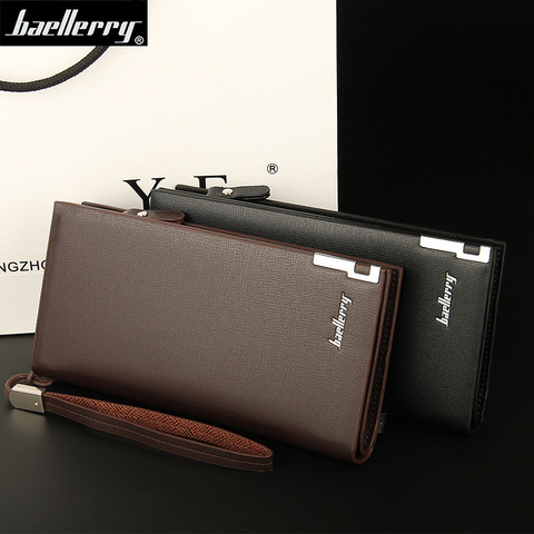 Luxury Brand Leather Long Men Wallet and Clutch Purse for Man Bag