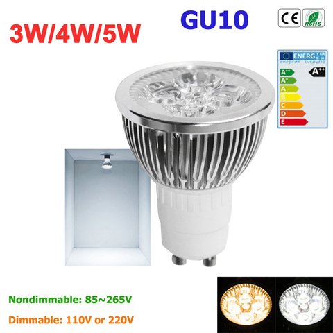 1pcs Super Bright 3W 4W 5W GU10 LED Bulbs Light 110V 220V Dimmable Led Spotlights warm/ cold white Natural White lamps ► Photo 1/6