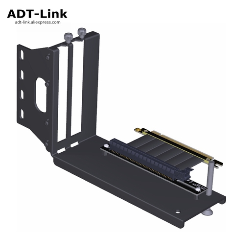 ADT-Link Graphics Cards Vertical Bracket PCIe 3.0 x16 graphics video card to PCIe 3.0 x16 slot extension cable for ATX PC-Case ► Photo 1/6