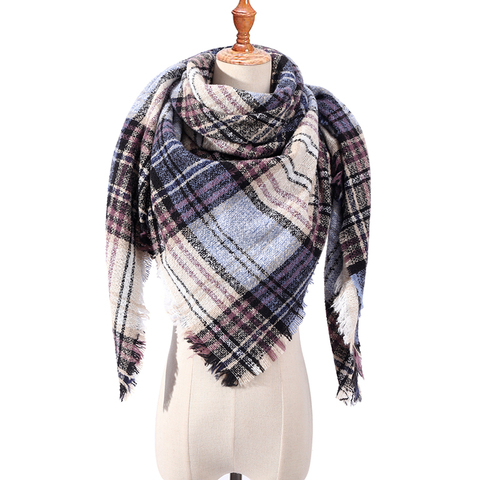 Designer brand women scarf fashion plaid winter scarves for ladies cashmere shawls wraps warm neck Triangle Bandage pashmina ► Photo 1/6