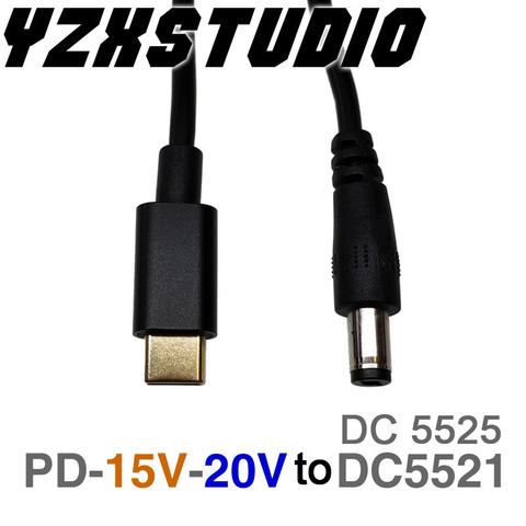 PD2.0 3.0 to DC 5.5*2.1 5.5*2.5 Decoy trigger Adapter cable TYPE-C PD Decoy line QC4 charging notebook 15V 20V charger ► Photo 1/3