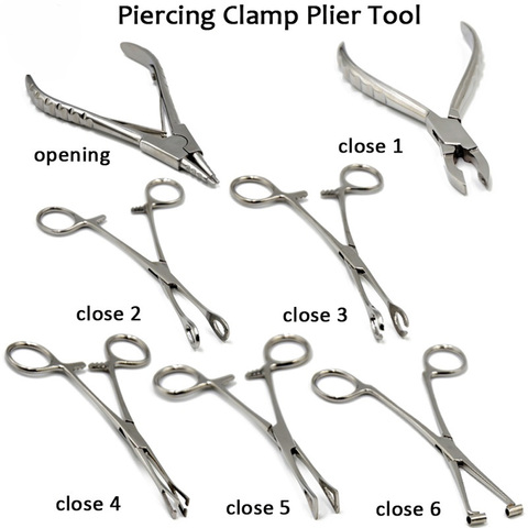 1Piece Premium Slotted Sponge Forceps Closing Ring Clamp Plier Body Piercing Jewelry Tool Ear Tongue Septum Lip Piercing Tool ► Photo 1/6