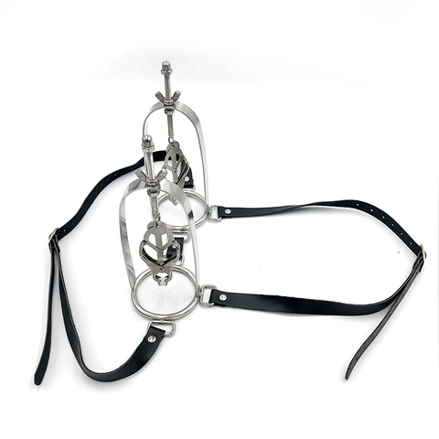 Leather Bondage female Stainless Steel adjustable torture play Clamps metal Nipple clips breast BDSM Restraint Fetish sex toy ► Photo 1/6