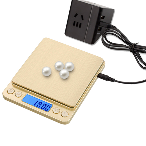 Stainless steel Digital Kitchen Scale 500g/0.01g  High Accurate Food Baking Scale Electric Balance Bench weight scale gold ► Photo 1/6