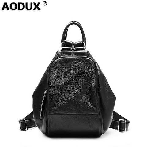 Fashion 100% Soft Natural Genuine Leather Shoulder Women's Backpack Women Ladies First Layer Real Cowhide Casual Bag ► Photo 1/6