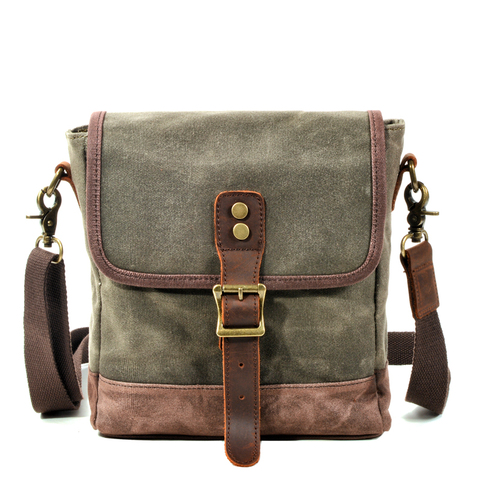 Olive Green waxed Canvas Everyday Purse Sling Shoulder Bag ► Photo 1/6