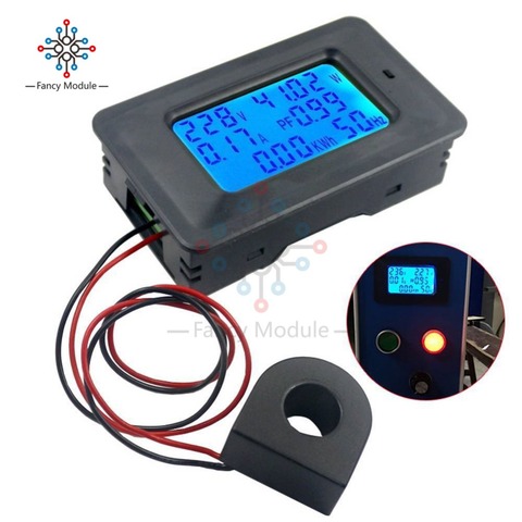 6 IN 1 LCD Digital AC 20A 100A 110V 220V Voltage Energy Meter Voltmeter Ammeter Power Current Panel Watt Combo Indicator ► Photo 1/6