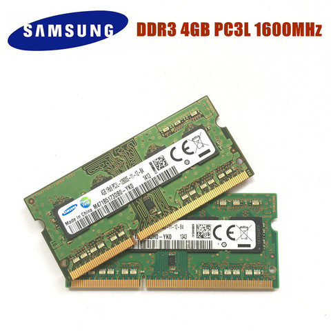 Original Samsung 4GB 1600MHz DDR3 DDR3L PC3L 12800S Laptop Memory 4G 1600 MHZ 1.35V Notebook Module SODIMM RAM ► Photo 1/3
