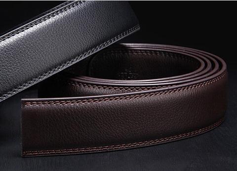 No Buckle Designer Mens Belts Body 3.5cm Wide Split Leather High Quality Men Automatic Belt men accessories snakeskin 125cm 120 ► Photo 1/5