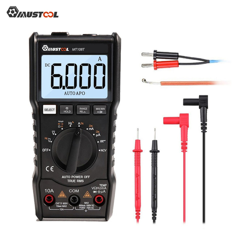 MUSTOOL MT108T Square Wave Output True RMS NCV Temperature Tester Digital Multimeter 6000 Counts Backlight ► Photo 1/6
