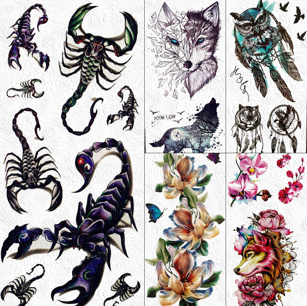 3D Scorpion King Temporary Tattoos Fake Sticker Body Art Arm Armband  Waterproof Tattoo For Women Men Boy Wolf Style Tatoos Paper - Price history  & Review | AliExpress Seller - FANRUI Official