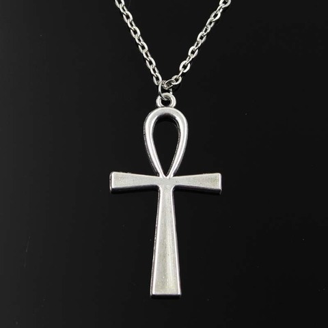 Simple Classic Fashion Cross Egyptian Ankh Life Symbol Antique Silver Color Pendant Short Long Chain Necklaces Jewelry For Women ► Photo 1/3