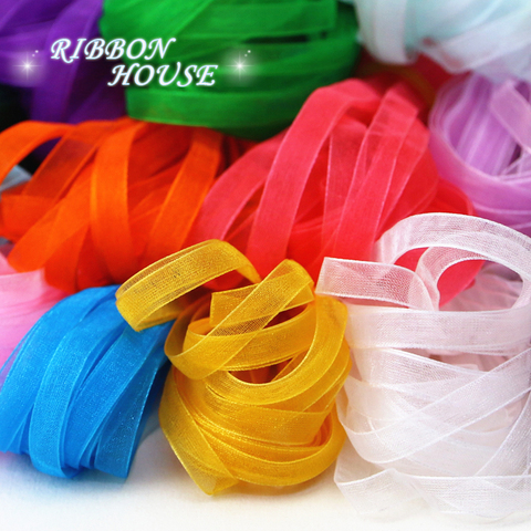 (40 meters/lot) 1/4''(6mm) Organza Ribbon wholesale gift wrapping Christmas ribbons DIY  Jewelry Decorative ► Photo 1/6