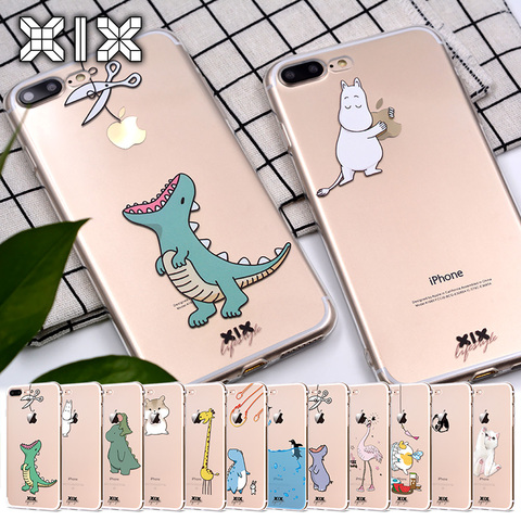 XIX for Funda iPhone 11 Pro Case 5 5S 6 6S 7 8 Plus X XS Max Cute Dinosaur for Cover iPhone 7 Case Soft TPU for iPhone XR Case ► Photo 1/6