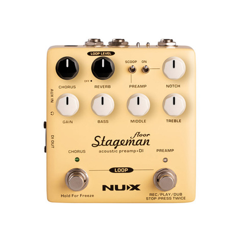 NUX StageMan Floor Acoustic Preamp DI Pedal Chorus Reverb Freeze Digital Effects Looper Function Guitar Amplifiers Natural Soun ► Photo 1/1