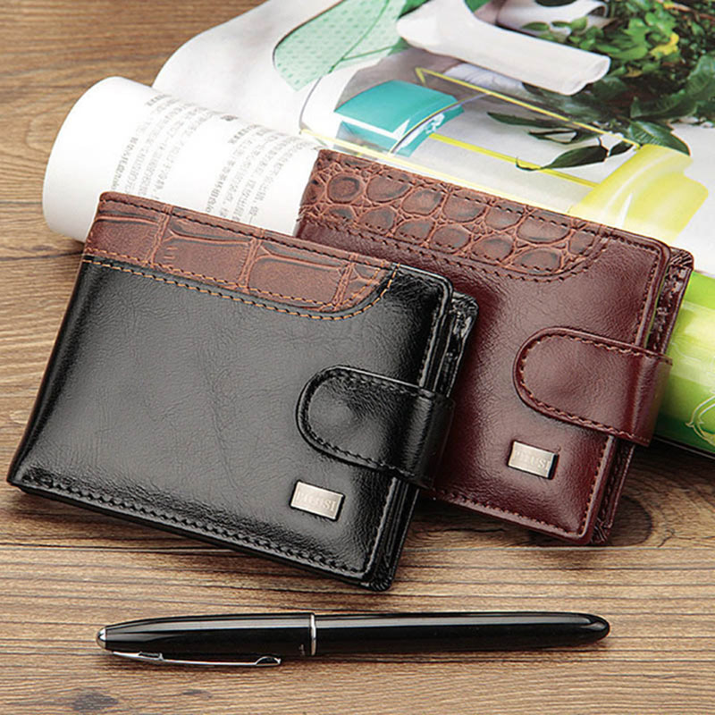 Busisness Long Leather Wallet Credit Card Money Holder Baellerry Genuine Purse 