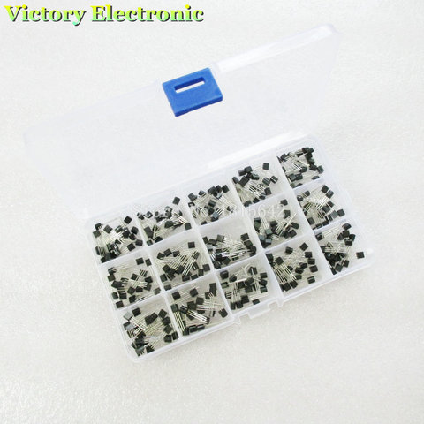 15Value TO-92 Transistor Assorted Kit 2N2222 S9012 S9013 S9014 S8050 S8550 2N3904 2N3906 2N5401 2N5551 A42 A92 A1015 C1815 13001 ► Photo 1/2