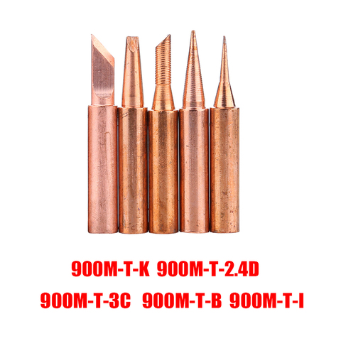 5pcs/lot 900M-T Copper Soldering Tip Lead-free Solder Iron Welding Tips BGA Soldering Station Tools ► Photo 1/4