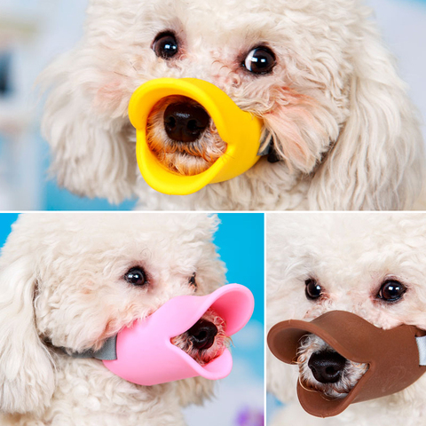 Dog Muzzle Silicone Cute Duck Mouth Mask Muzzle Bark Bite Stop Small Dog Anti-bite Masks For Dog Products Pets Accessories 1pcs ► Photo 1/6