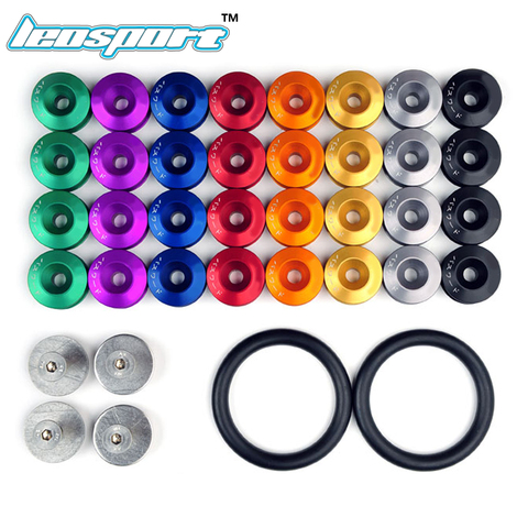 Leosport- JDM Style Aluminum Bumper Quick Release Fasteners Fender Washers For Honda Civic Integra And Universal Car with Logo ► Photo 1/6