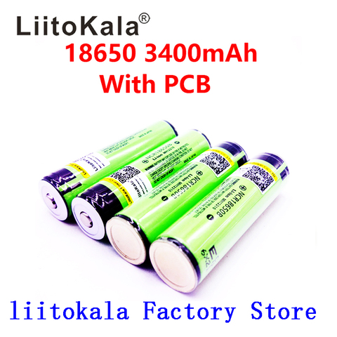 2022 NEW LiitoKala 18650 3400mAh battery 3.7V Li-ion Rechargebale battery PCB Protected ► Photo 1/6
