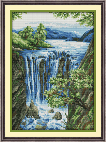 Waterfall (3) cross stitch kit 18ct 14ct 11ct count printed canvas stitching embroidery DIY handmade needlework ► Photo 1/1