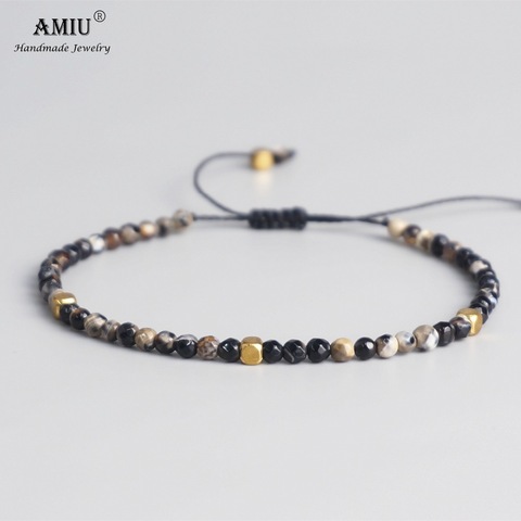 AMIU 3mm Natural Stone Beads Tibetan Stone Beads Stretch Bracelet For Men Women Yoga Chakra Crystal Bead Bracelets ► Photo 1/6