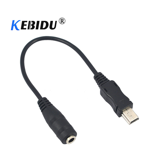 kebidu Mini USB Male to Jack Female Audio Cable Cord for