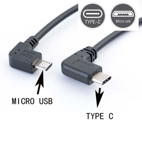 90 angle Type C (USB-C) to Micro USB Sync Charge OTG CHARGER data Cable Adapter ► Photo 1/6