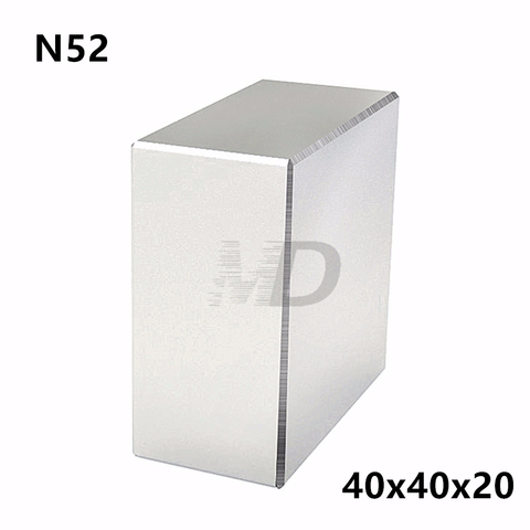 1pcs Block 40x40x20mm  Super Strong N52 high quality  Rare Earth magnets Neodymium Magnet ► Photo 1/1