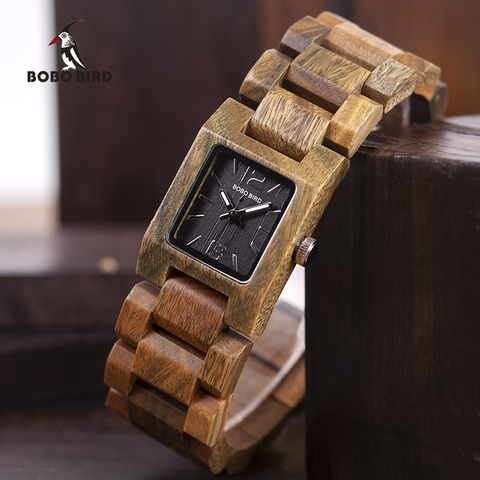 BOBO BIRD Casual Women Quartz Watches Ladies Wood Wristwatch Best Gift For Girlfriend Birthday Present relogio feminino L-S02 ► Photo 1/6