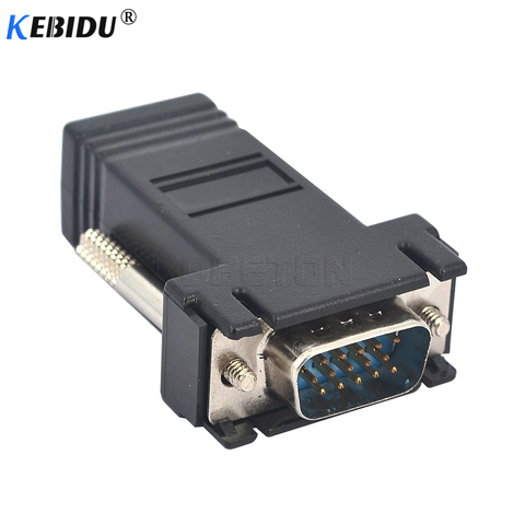 kebidu VGA Extension Extender Cord Male To Lan Cat5 Cat5e RJ45 to VGA Ethernet Female Adapter for PC Desktop Computer ► Photo 1/4