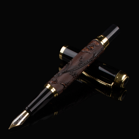 NEW DIKAWEN 891 BROWN AND GOLDEN  FOUNTAIN PEN DRAGON CLIP RICH CROP FLOWER BLOOM 4 STYLE FOR CHOICE BUSINESS BEST GIFT ► Photo 1/5