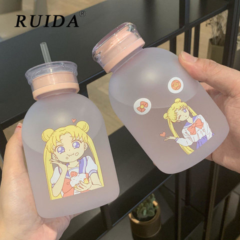 Cute Glass Water Bottle Girls, Cartoon Glass Water Bottles