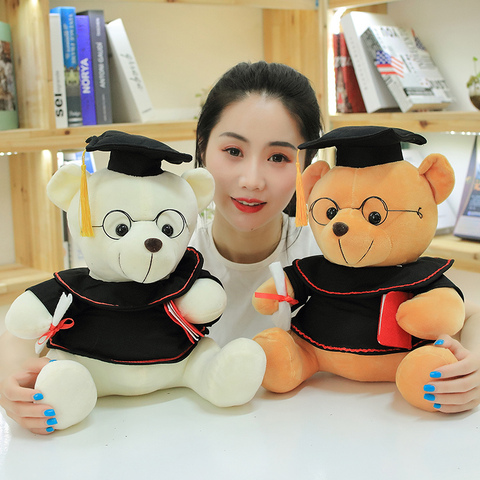 1pc 18/23cm Cute Dr. Bear Plush Toy Stuffed Soft Kawaii Teddy bear Animal Dolls Graduation Gifts for Kids Children Girls ► Photo 1/6