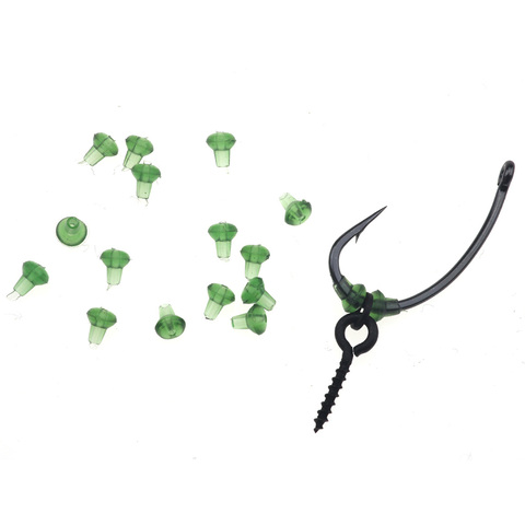 Rompin 50pcs Hook Stops Beads Carp Fishing Accessories Stopper Green Black Carp Fishing Hair Chod Ronnie Rig Pop UP Boilie Stop ► Photo 1/6