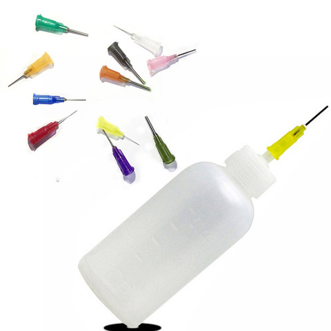 Top Quality Empty Transparent Polyethylene Needle Dispensing Dispenser Bottle for Rosin Solder Flux Paste + 11 Needles 50ml ► Photo 1/6