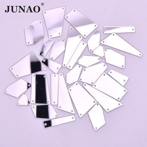 JUNAO 20pc Mix Size Clear Crystals Sewing Mirror Rhinestone Applique Flatback Acrylic Strass Sew On Stone for Clothes Needlework ► Photo 1/6