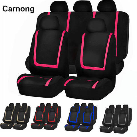 Carnong Car Seat Cover universal front rear full set pink cute fabric protect covering vehicle car accessory auto seat covers ► Photo 1/6