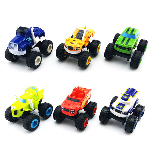 6pcs/Set Blazed Machines Car Toys Russian Miracle Crusher Truck Vehicles Figure Blazed Toys For Children Kids Birthday Gifts ► Photo 1/6
