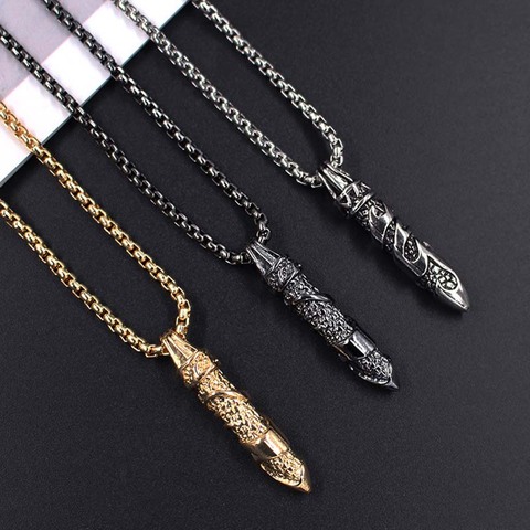 Hip-hop Chain Fashion Summer Bullet Men's Pendant Stainless Steel Necklaces Alloy Accessories Pendant Jewelry XLCT014 ► Photo 1/6