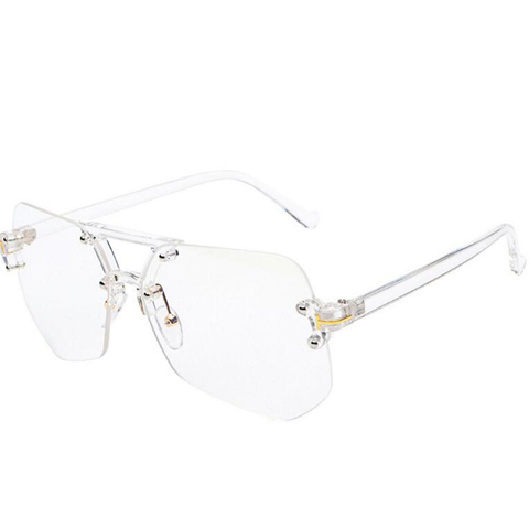 Fashion Clear Transparent Glasses Big Frames For Women Men 2022 Male Spectacle Frames Rimless Irregular ► Photo 1/6