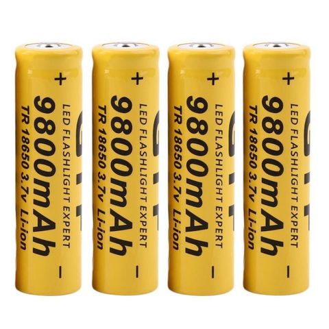 4pcs/lot High Quality 9800mAh 3.7V 18650 Lithium ion batteries Rechargeable Battery For Flashlight Torch Free shipping ► Photo 1/6