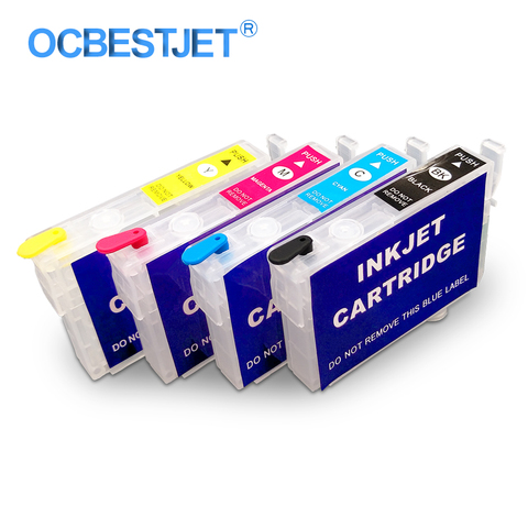 4 Colors/Set T1281-T1284 Refillable Ink Cartridge With ARC Chip For Epson Stylus S22 SX125 SX130 SX420W SX425W BX305FW T1281 ► Photo 1/6