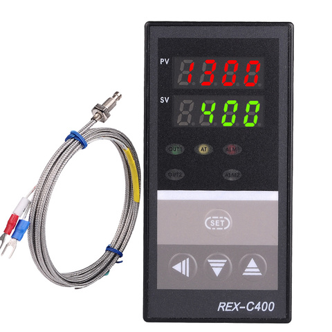 Dual Digital PID Temperature Controller REX-C400 with Sensor K thermocouple, Relay Output ► Photo 1/6
